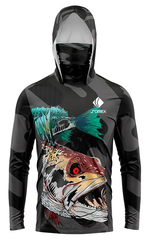 POLERON PESCA NEGRO FRANJAS - PEZ COLORES cod: 0073 .