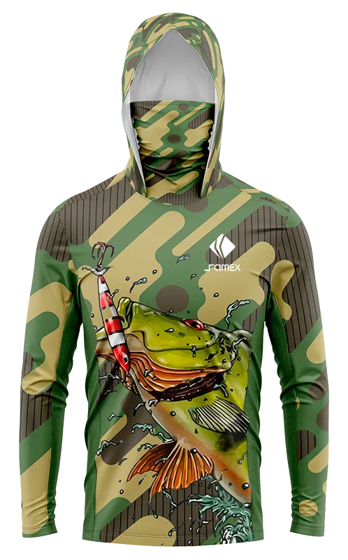 POLERON PESCA VERDE MILITAR PEZ cod: 0078 .