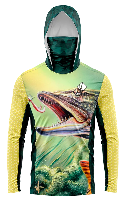 POLERON PESCA VERDE PEZ MORIENDO ANZUELO cod: 0089 .