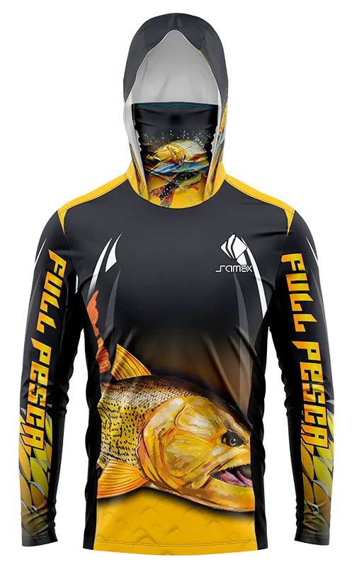 POLERON PESCA NEGRO - AMARILLO - PEZ DORADO cod: 0090 .