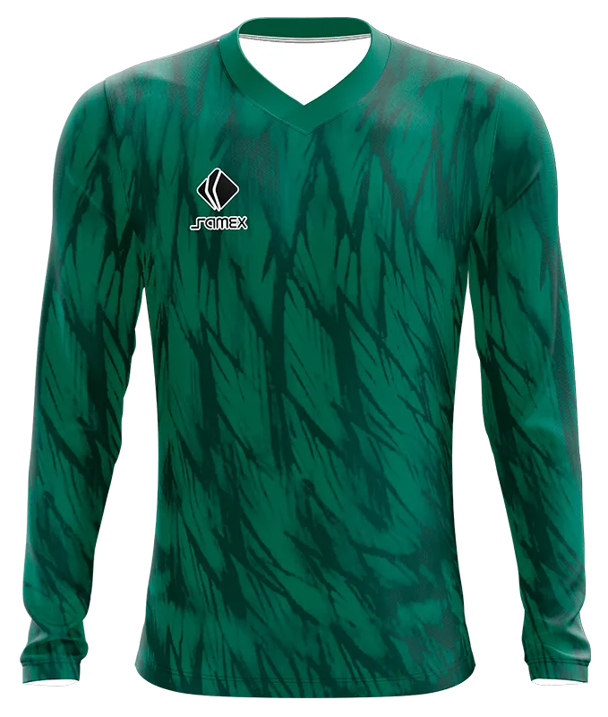 CAMISETA FUTBOL MANGA LARGA COD. 037 VERDE GRUNGE