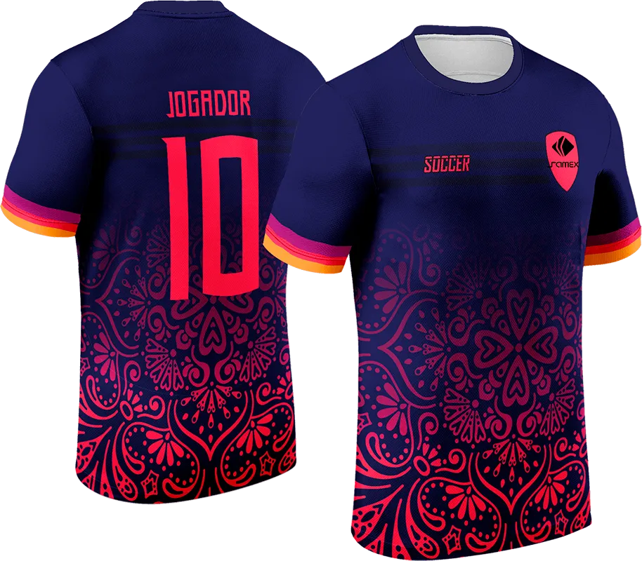 CAMISETA AZUL - MANDALAS ROSADO cod: 0004 .