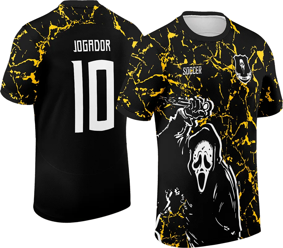 CAMISETA NEGRO - GRUNGE AMARILLO - SCREAM BLANCO cod: 0018 .