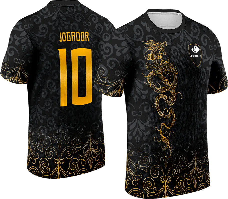 CAMISETA NEGRO - MANDALA GRIS - DRAGON AMARILLO cod: 0024 .