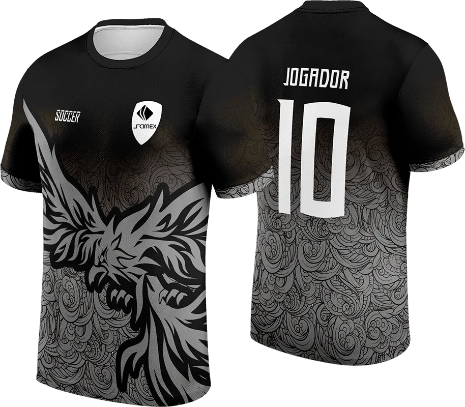 CAMISETA NEGRO - MANDALA Y AGUILA GRIS cod: 0025 .