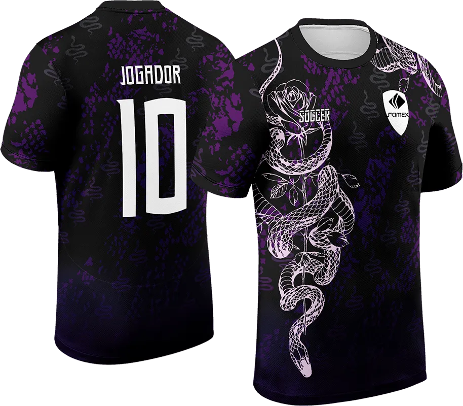 CAMISETA NEGRO - ESCAMAS MORADO - SERPIENTE BLANCO cod: 0029 .