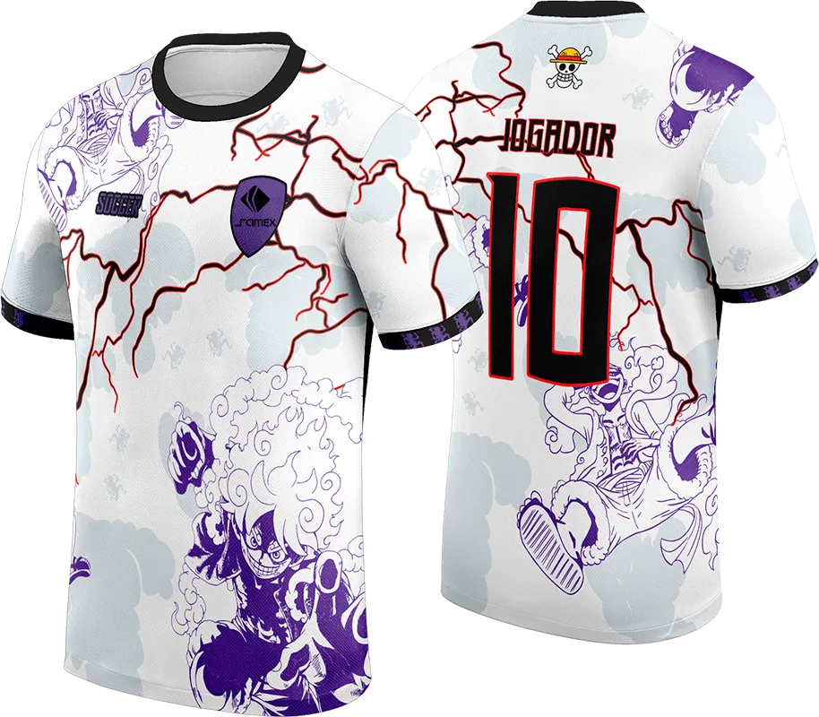 CAMISETA BLANCO - ONE PIECE MORADO cod: 0032 .