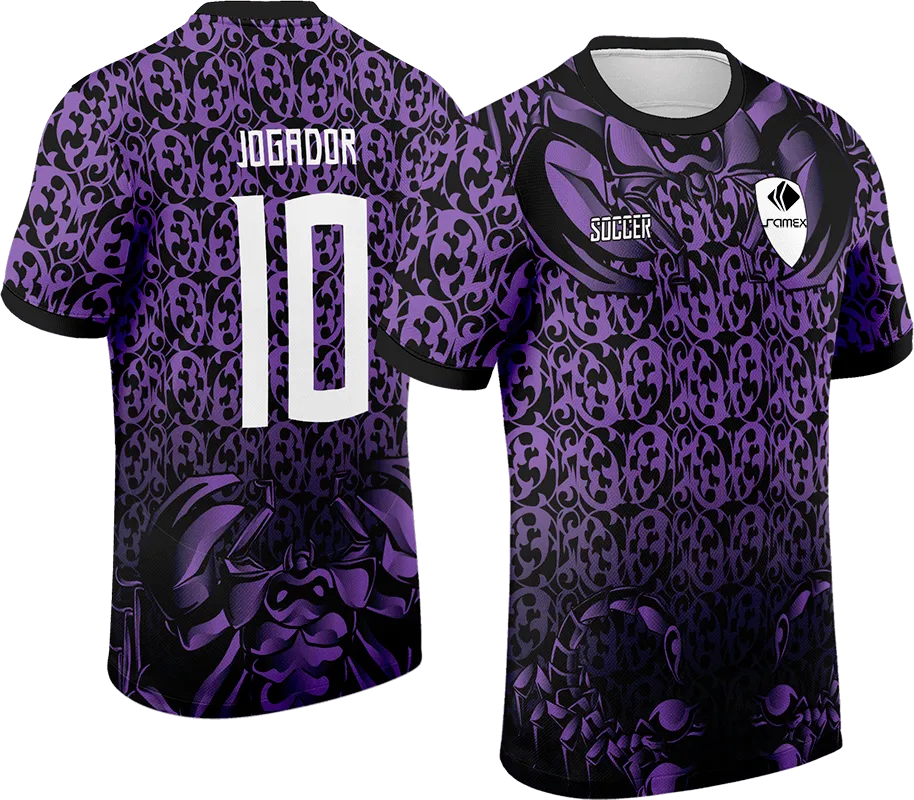 CAMISETA NEGRO ESCORPION MORADO cod: 0040 .