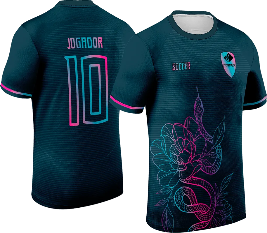 CAMISETA AZUL - DRAGON Y FLOR COLORES cod: 0052 .