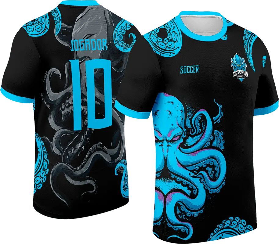 CAMISETA NEGRO - PULPO CELESTE cod: 0059 .