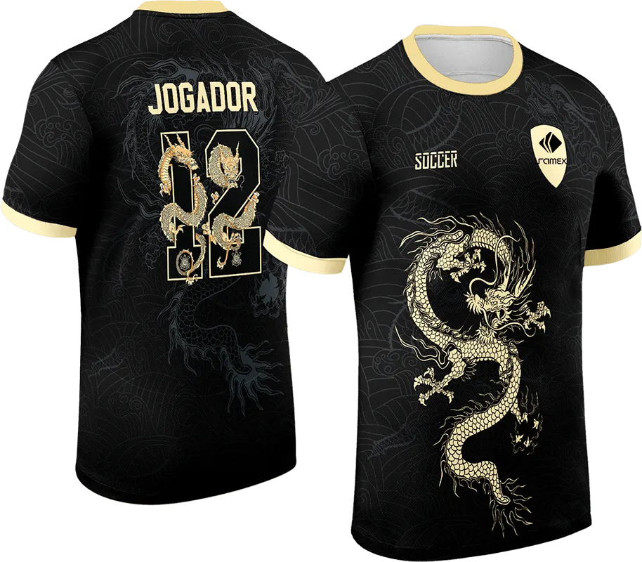 CAMISETA NEGRO DRAGON GRIS - AMARILLO cod: 0060 .