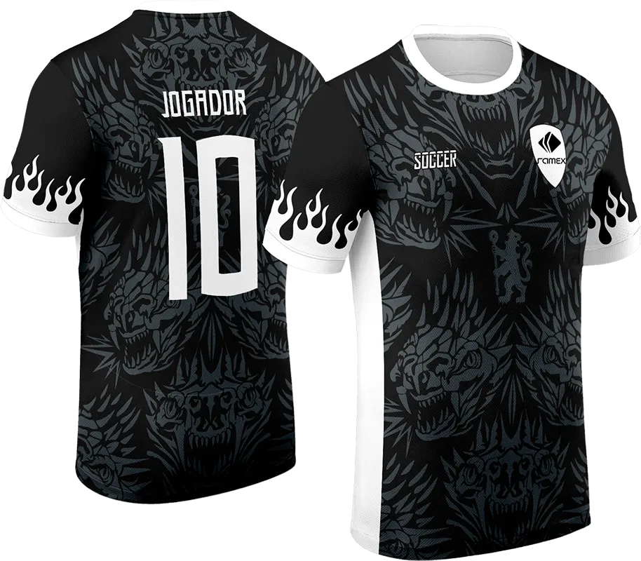 CAMISETA NEGRO CABEZA DRAGONES cod: 0067 .