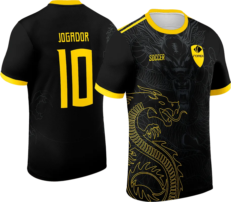 CAMISETA NEGRO - DRAGON GRIS Y AMARILLO cod: 0072 .