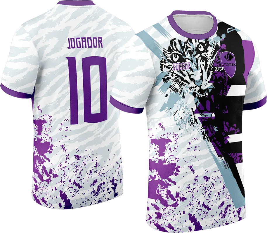CAMISETA BLANCO - GRUNGE MORADO - TIGRE NEGRO cod: 0074 .