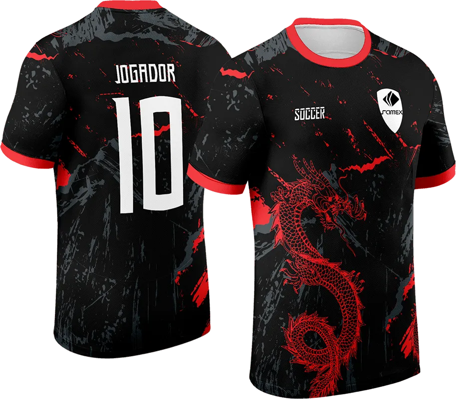 CAMISETA NEGRO - GRUNGE GRIS - DRAGON ROJO cod: 0075 .