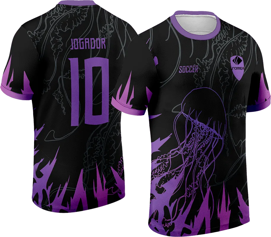 CAMISETA NEGRO - HOJAS GRIS - MEDUSA MORADO cod: 0105 .