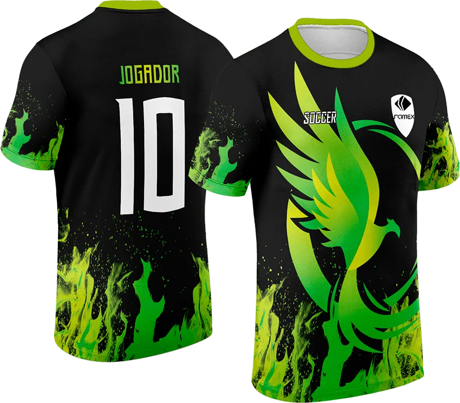 CAMISETA NEGRO - AGUILA AMARILLO CON VERDE cod: 0109 .