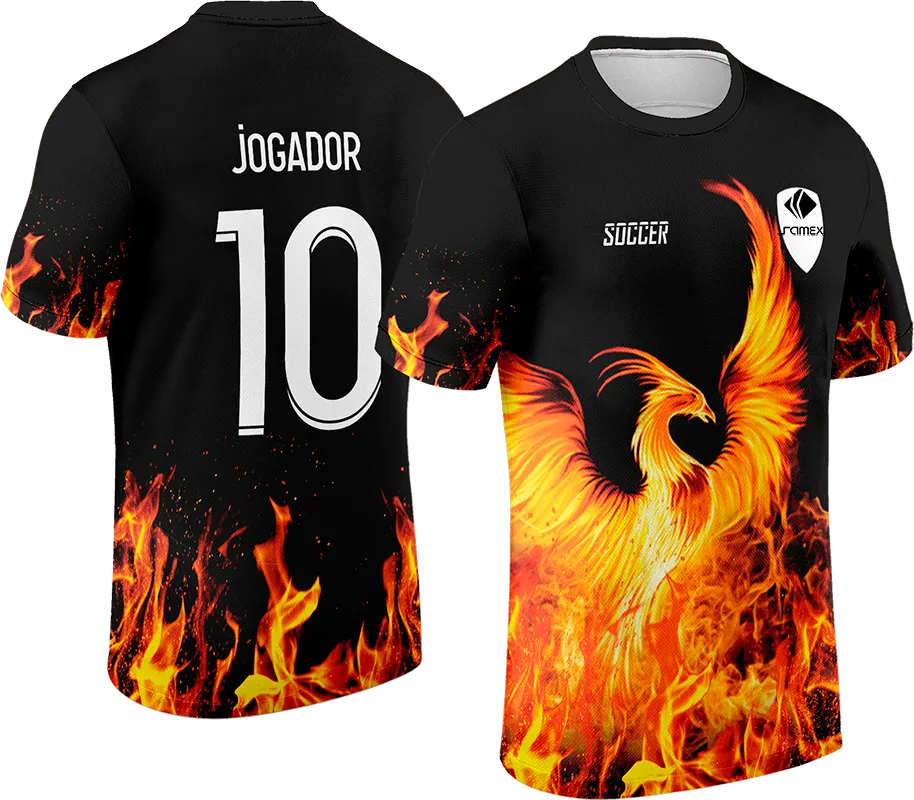 CAMISETA NEGRO - AVE FENIX FUEGO cod: 0114 .