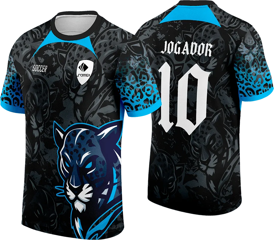 CAMISETA NEGRO - FONDO PUMAS GRIS - PUMA AZUL cod: 0120 .