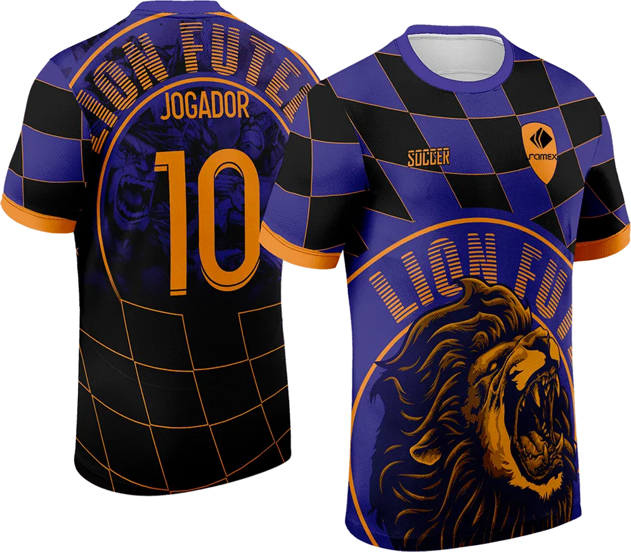 CAMISETA AZUL - CUADRO NEGRO - LEON cod: 0125 .