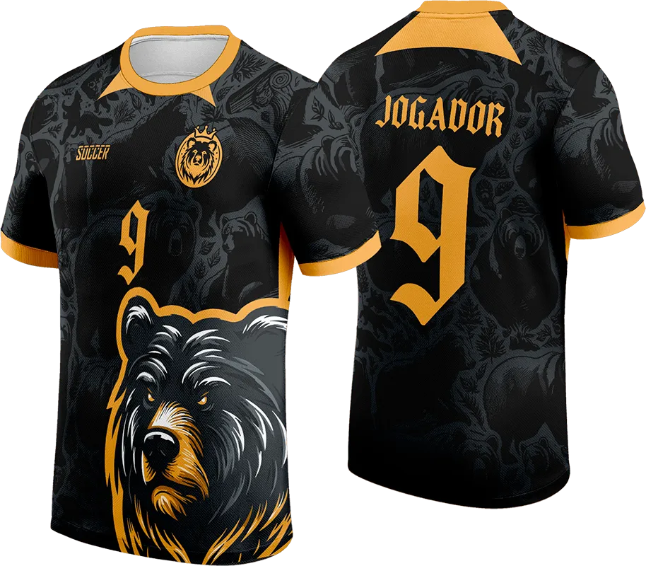 CAMISETA NEGRO - FONDO OSOS GRIS - OSO AMARILLO cod: 0131 .