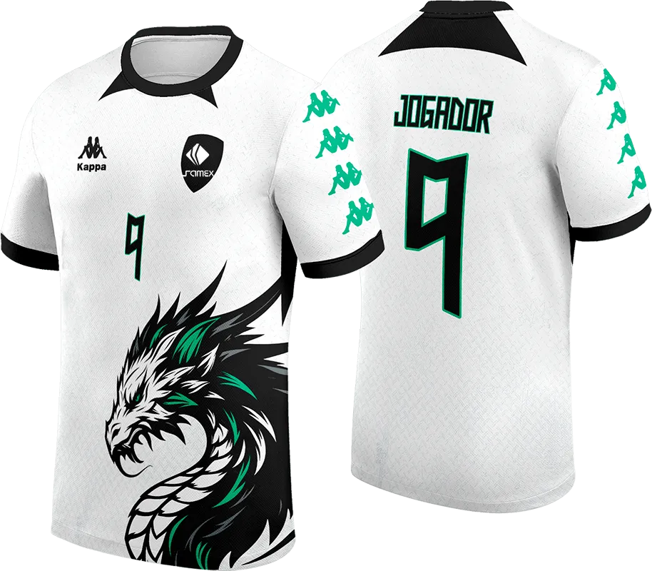 CAMISETA BLANCO - DRAGON VERDE CON NEGRO cod: 0133 .