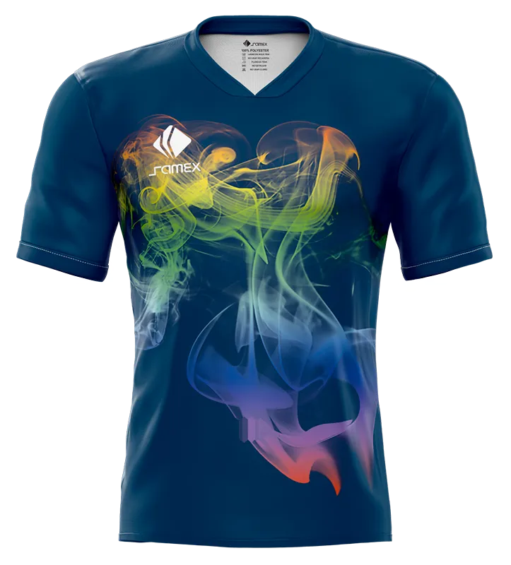 CAMISETA DE FUTBOL COD. 004 ADIDAS AZUL EFECTO HUMO COLORES