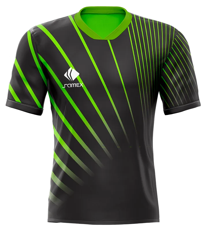 CAMISETA DE FUTBOL COD. 009 VERDE FLUORESCENTE AIMARI EC