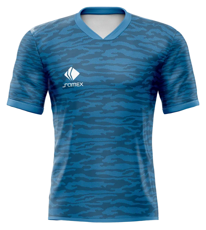 CAMISETA DE FUTBOL COD. 044 BARCELONA FLASH AZUL - CELESTE