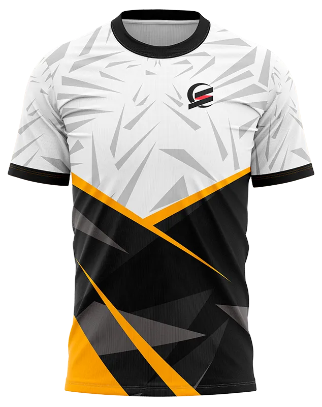CAMISETA PADEL COD. 004 BLANCO - NEGRO - TRIANGULOS GRIS