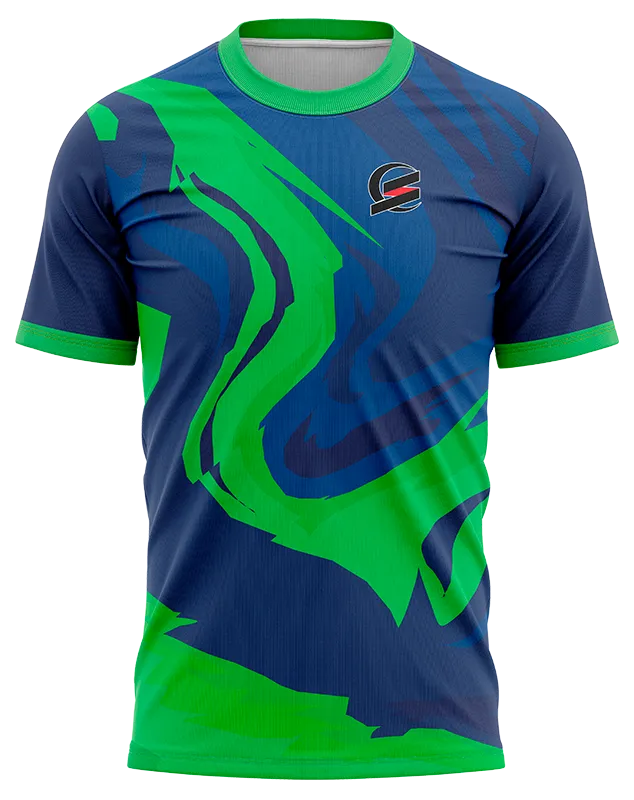 CAMISETA PADEL COD. 032 AZUL - ACUARELA VERDE