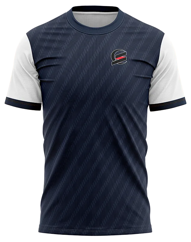CAMISETA PADEL COD. 035 AZUL - FRANJAS GRIS