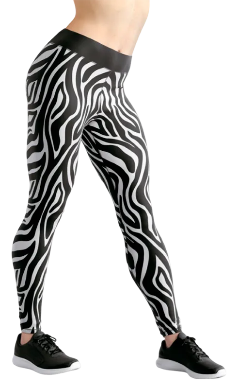 CALZA COD. 008 ESTAMPADO CEBRA NEGRO - BLANCO