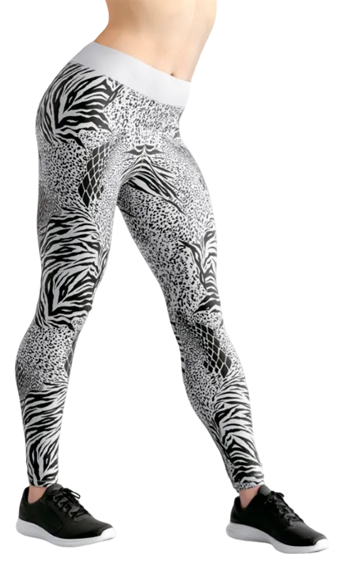 CALZA COD. 011 ESTAMPADO SAFARI - NEGRO - BLANCO