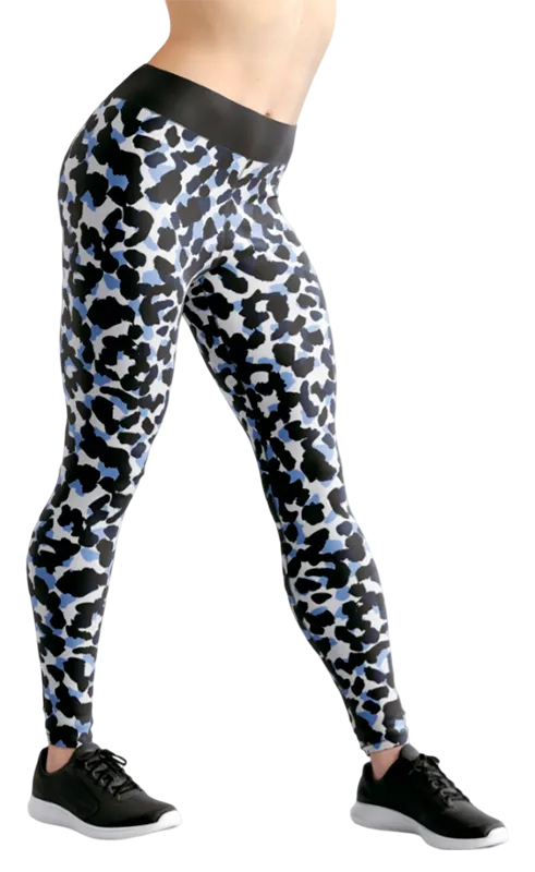 CALZA COD. 012 ANIMAL PRINT BLANCO - NEGRO - CELESTE