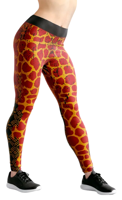 CALZA COD. 022 ESTAMPADO JIRAFA - ROJO - AMARILLO
