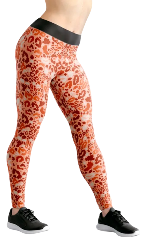 CALZA COD. 023 ANIMAL PRINT NARANJA - ROJO