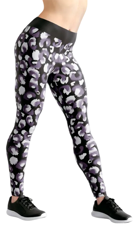 CALZA COD. 033 ANIMAL PRINT NEGRO - BLANCO - MORADO