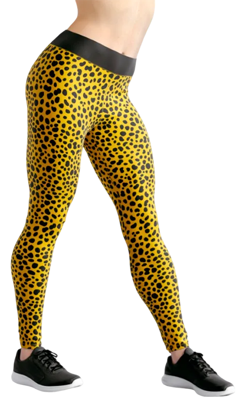 CALZA COD. 034 ESTAMPADO LEOPARDO NEGRO - AMARILLO