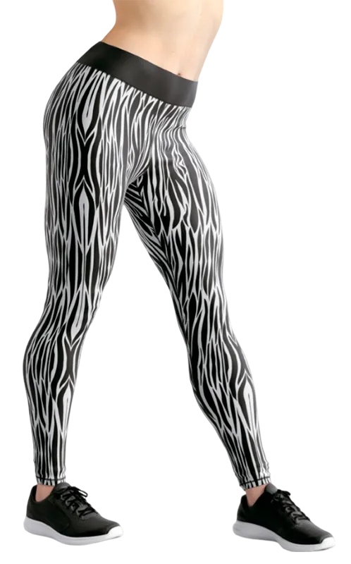 CALZA COD. 055 ANIMAL PRINT CEBRA NEGRO - BLANCO