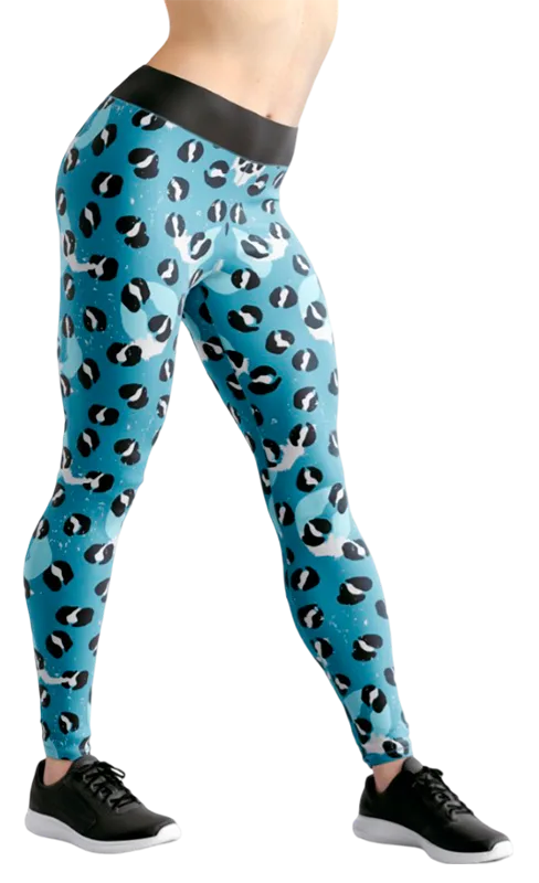 CALZA COD. 059 ANIMAL PRINT CELESTE - NEGRO - BLANCO