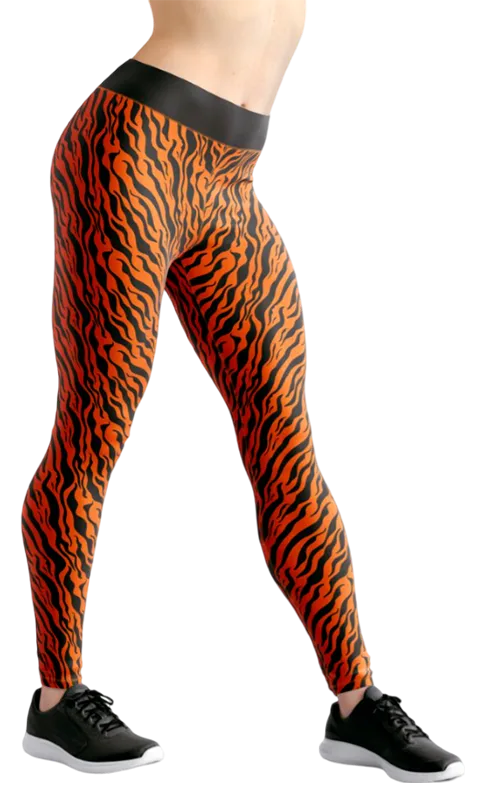 CALZA COD. 063 ANIMAL PRINT NARANJA - NEGRO