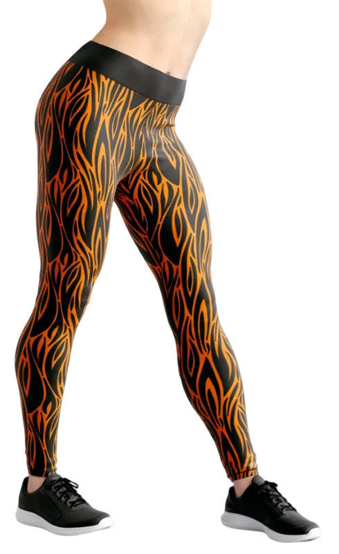 CALZA COD. 064 ANIMAL PRINT NEGRO - NARANJA