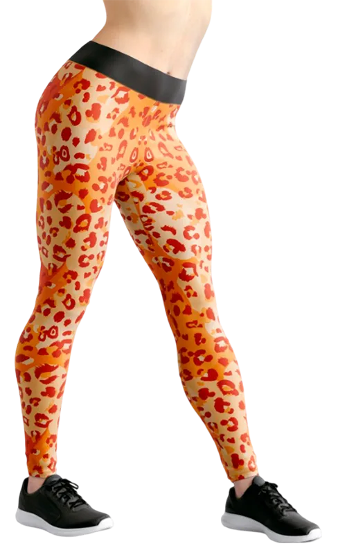 CALZA COD. 065 ANIMAL PRINT NEGRO - NARANJA