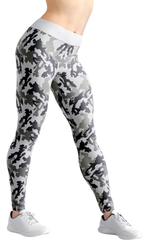 CALZA COD. 069 CAMUFLAJE MILITAR BLANCO - NEGRO - GRIS