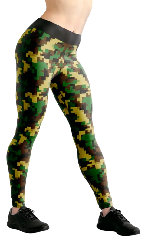CALZA COD. 073 CAMUFLAJE - PIXELEADO- VERDE - MARRON - NEGRO