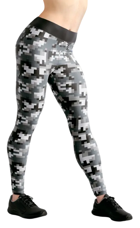 CALZA COD. 074 CAMUFLAJE - PIXELEADO - GRIS - BLANCO - NEGRO