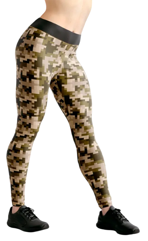 CALZA COD. 075 CAMUFLAJE - PIXELEADO - VERDE - CREMA - NEGRO