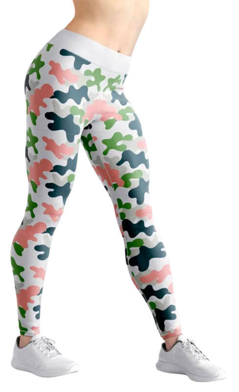 CALZA COD. 077 CAMUFLAJE BLANCO - VERDE - ROSADO