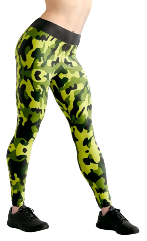 CALZA COD. 080 CAMUFLAJE MILITAR NEGRO - VERDE